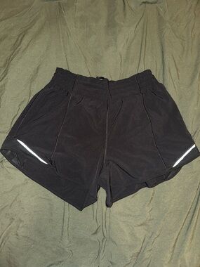 lululemon athletica Black Hotty Hot Shorts with Reflective Accents